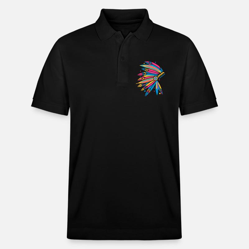 Kopfschmuck Häuptling - Stanley/Stella Unisex Bio-Poloshirt PREPSTER - Schwarz