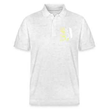 Lautsprecher und Musik - Stanley/Stella Unisex Bio-Poloshirt PREPSTER - Weiß meliert - Vorne - Roxy (174cm) & Andy (188cm)