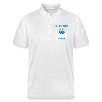 Skihaserl Betreuer Skifahren - Stanley/Stella Unisex Bio-Poloshirt PREPSTER - Weiß meliert - Vorne - Roxy (174cm) & Andy (188cm)