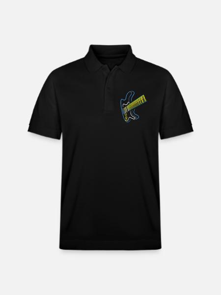 Blaues Gitarren Design - Stanley/Stella Unisex Bio-Poloshirt PREPSTER - Schwarz