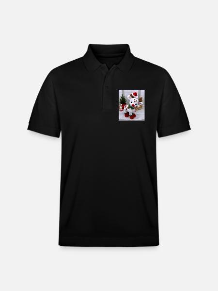 Knitted Christmas Reindeer - Stanley/Stella Unisex Organic Polo Shirt PREPSTER - black