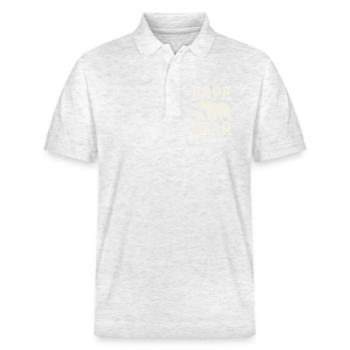 Papa Ours - Cadeau de la fête des pères - Polo PREPSTER bio Stanley/Stella Unisexe - blanc chiné - Devant - Roxy (174cm) & Andy (188cm)