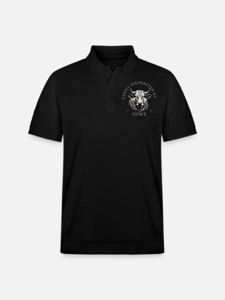 Easily distracted by cows - Stanley/Stella Unisex Organic Polo Shirt PREPSTER - black