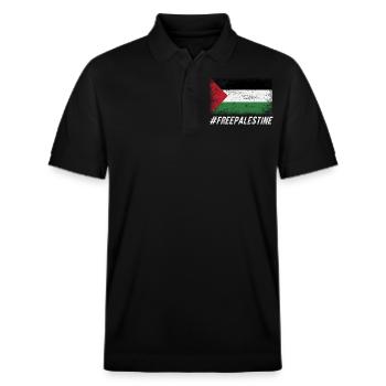 PALESTINE GRATUITE - Polo PREPSTER bio Stanley/Stella Unisexe - noir - Devant - Roxy (174cm) & Andy (188cm)