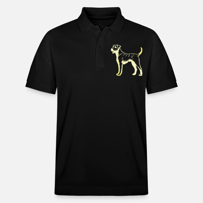 Airedale Terrier Hund Silhouette - Stanley/Stella Unisex Bio-Poloshirt PREPSTER - Schwarz