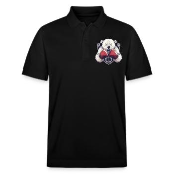 Eisbär Polar Bär Boxer MMA Logo - Stanley/Stella Unisex Bio-Poloshirt PREPSTER - Schwarz - Vorne - Roxy (174cm) & Andy (188cm)