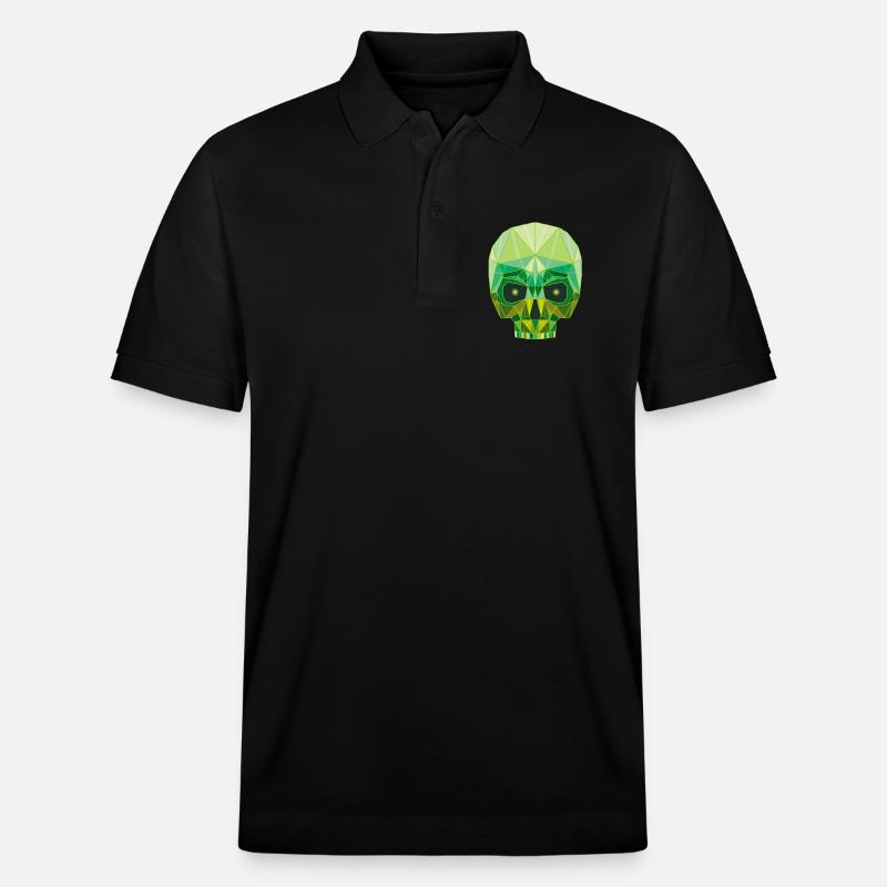 Smaragdgrüner Todeskopf - Stanley/Stella Unisex Bio-Poloshirt PREPSTER - Schwarz