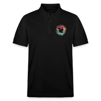Eichhörnchen - Stanley/Stella Unisex Bio-Poloshirt PREPSTER - Schwarz - Vorne - Roxy (174cm) & Andy (188cm)
