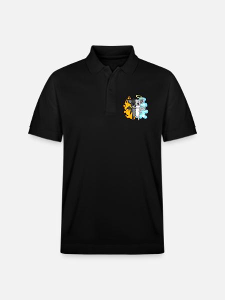 Dog Terrier - Angel and Devil - Stanley/Stella Unisex Organic Polo Shirt PREPSTER - black