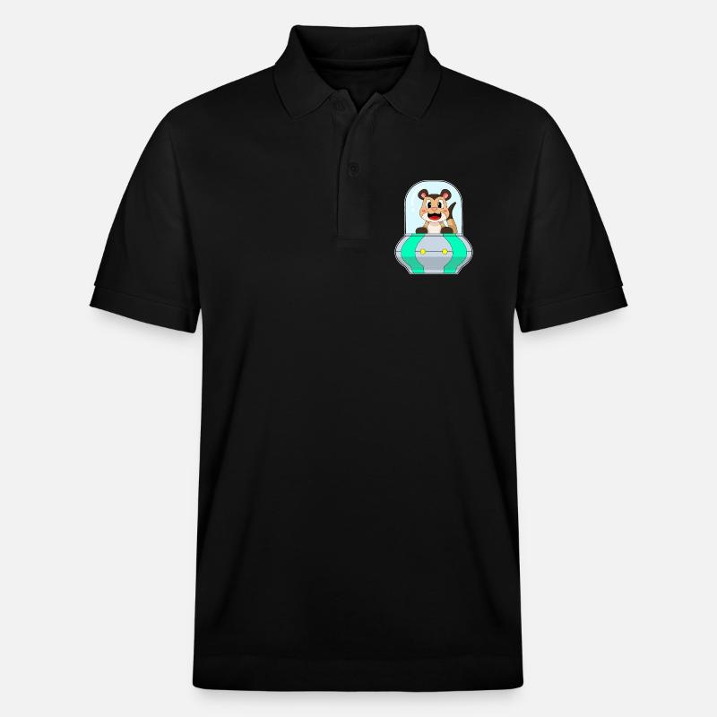 Erdmännchen mit Schiff - Stanley/Stella Unisex Bio-Poloshirt PREPSTER - Schwarz
