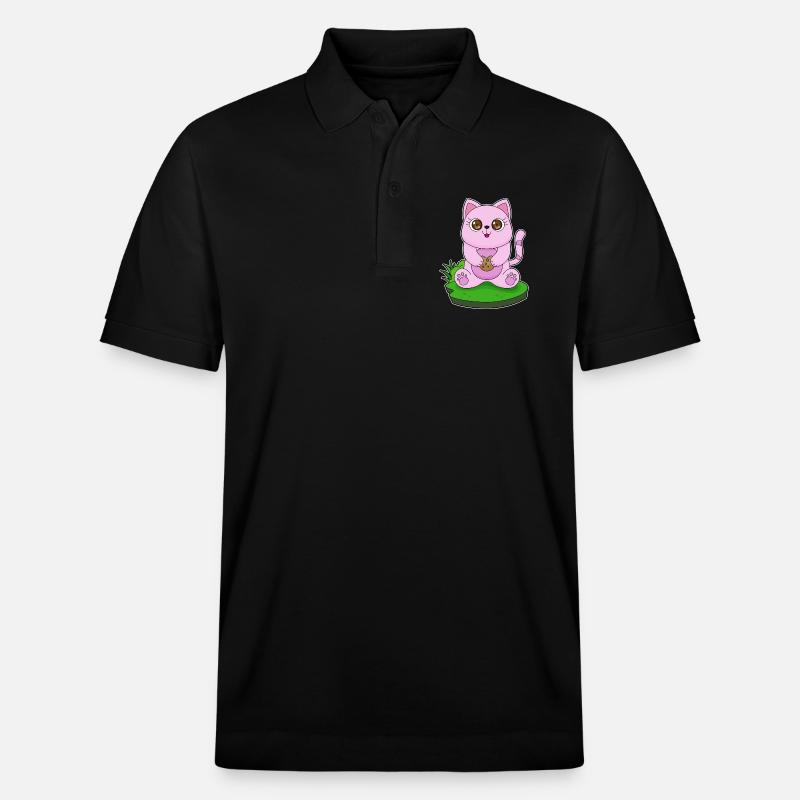 Chat Cookie - Polo PREPSTER bio Stanley/Stella Unisexe - noir