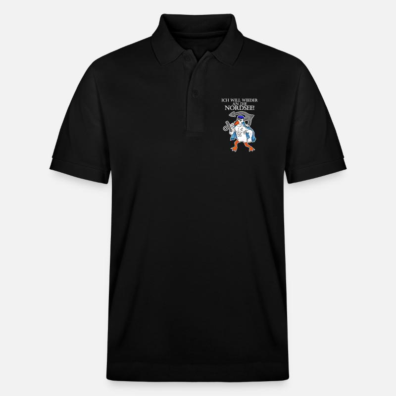 Nordsee Spruch - Stanley/Stella Unisex Bio-Poloshirt PREPSTER - Schwarz