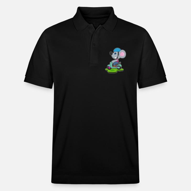 Maus Motorroller - Stanley/Stella Unisex Bio-Poloshirt PREPSTER - Schwarz
