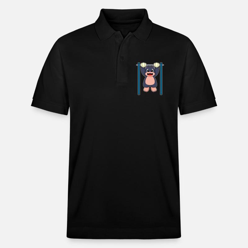 Mole Bodybuilder Pull-ups Bodybuilding - Stanley/Stella Unisex Organic Polo Shirt PREPSTER - black