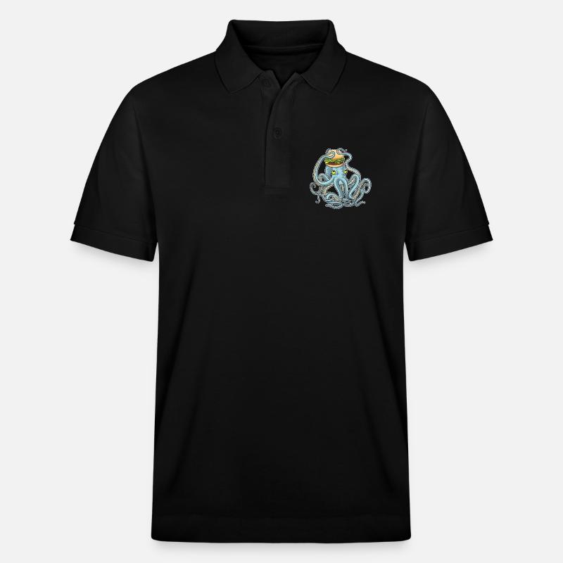 Krake Cheeseburger - Stanley/Stella Unisex Bio-Poloshirt PREPSTER - Schwarz