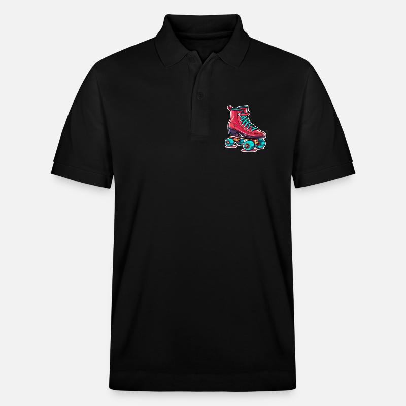 Rollerskates Grafik - Stanley/Stella Unisex Bio-Poloshirt PREPSTER - Schwarz