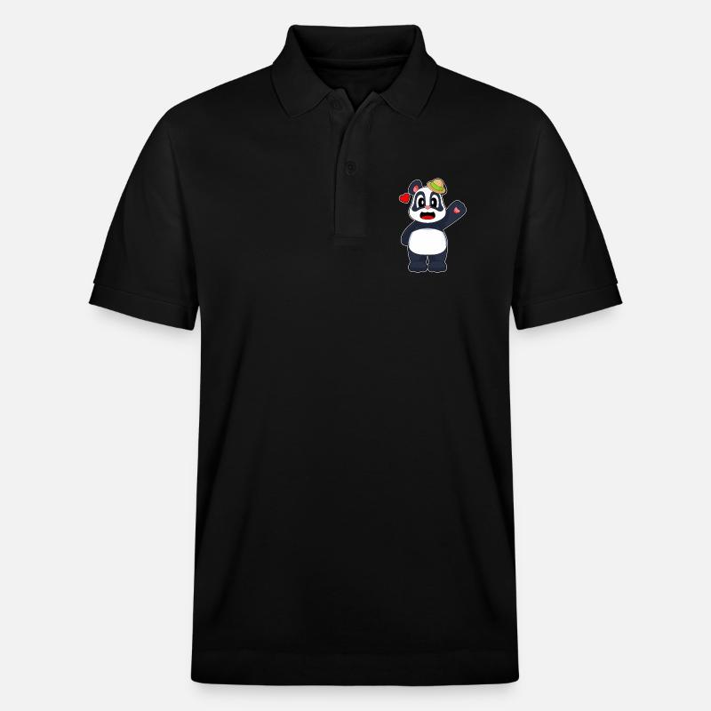 Chapeau Panda - Polo PREPSTER bio Stanley/Stella Unisexe - noir