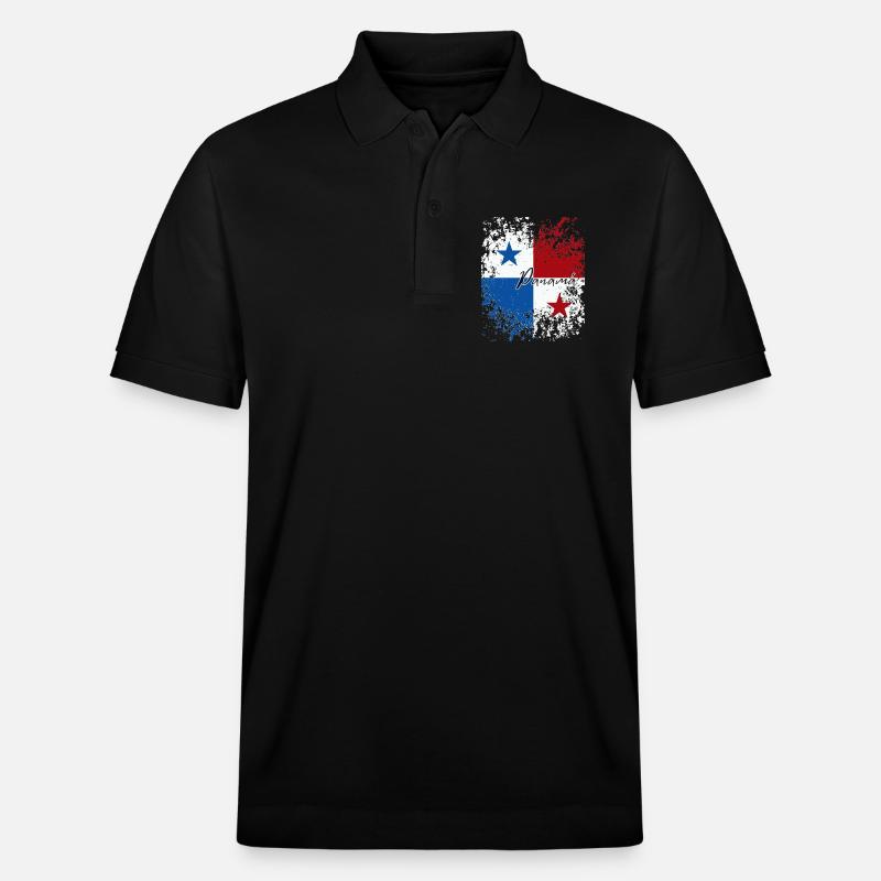 Fierté panaméenne, drapeau panaméen - Polo PREPSTER bio Stanley/Stella Unisexe - noir