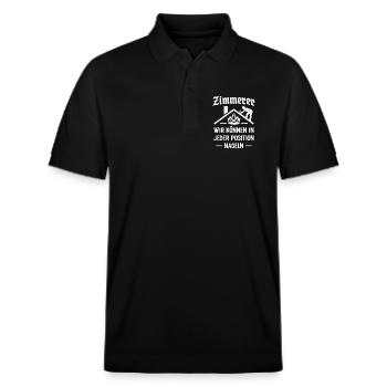 Insigne de la guilde des charpentiers - Polo PREPSTER bio Stanley/Stella Unisexe - noir - Devant - Roxy (174cm) & Andy (188cm)