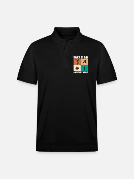 Diving diving board - Stanley/Stella Unisex Organic Polo Shirt PREPSTER - black