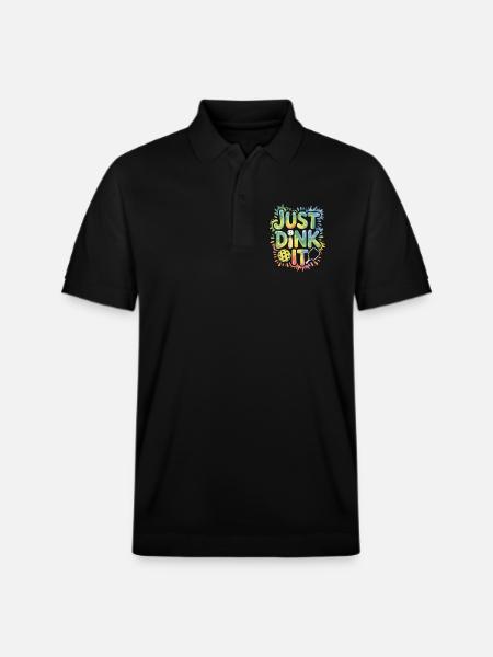 Colorful Just Dink It Shirt for Pickleball Fans - Stanley/Stella Unisex Organic Polo Shirt PREPSTER - black