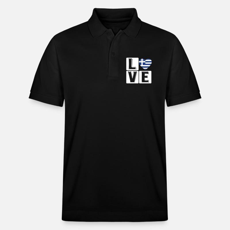 Amour Grèce Coeur Drapeau - Polo PREPSTER bio Stanley/Stella Unisexe - noir