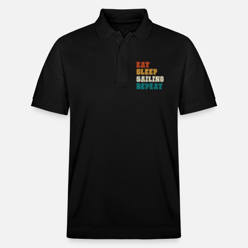 Eat Sleep Sailing Repeat - Stanley/Stella Unisex Bio-Poloshirt PREPSTER - Schwarz