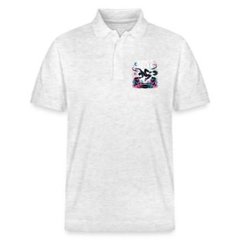 Streetdance Beat – Urban DJ Music Design - Polo PREPSTER bio Stanley/Stella Unisexe - blanc chiné - Devant - Roxy (174cm) & Andy (188cm)