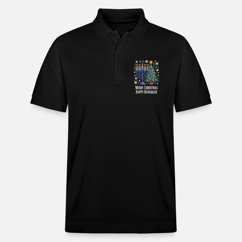 Joyeux Noël Joyeux Hanoukka Chemise - Polo PREPSTER bio Stanley/Stella Unisexe - noir