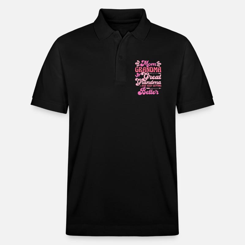 Oma Mama Geschenk Weihnachtsgeschenke Großmutter  - Stanley/Stella Unisex Bio-Poloshirt PREPSTER - Schwarz