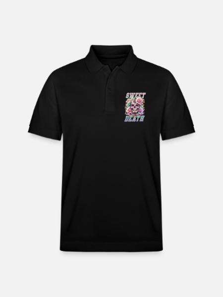 Fleurs Crâne Beauté Floraison - Polo PREPSTER bio Stanley/Stella Unisexe - noir