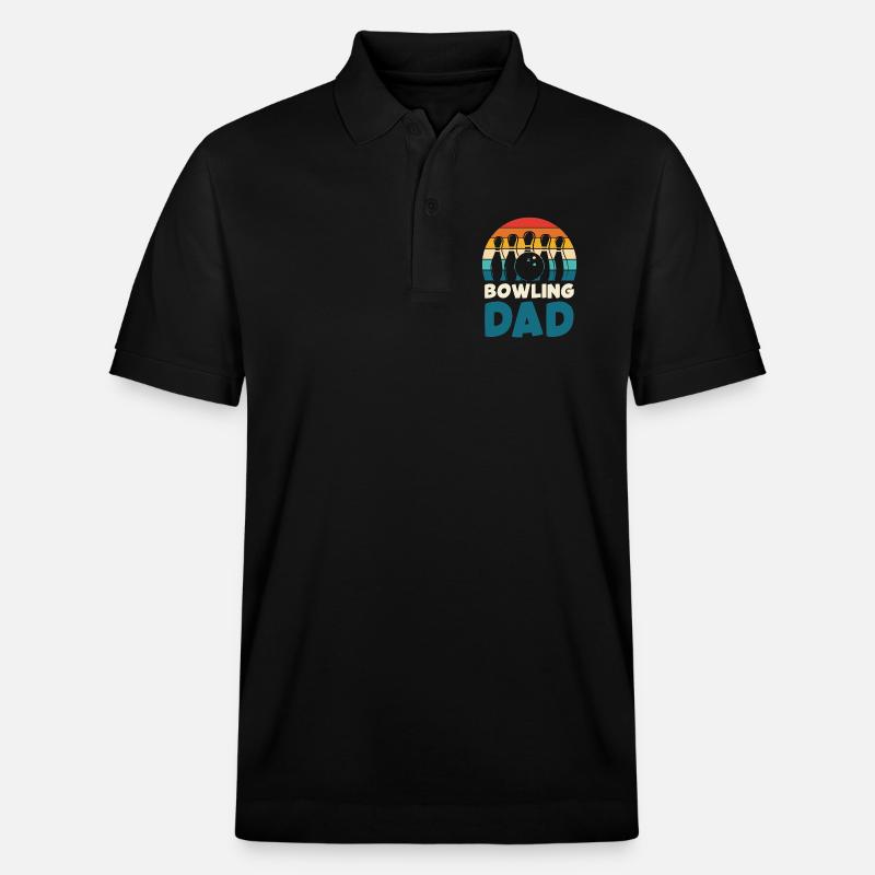 Bowling Dad Retro-Design - Stanley/Stella Unisex Bio-Poloshirt PREPSTER - Schwarz