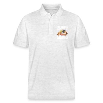 Plateau de Charcuterie Lover avec Charcuterie Charcuterie - Polo PREPSTER bio Stanley/Stella Unisexe - blanc chiné - Devant - Roxy (174cm) & Andy (188cm)