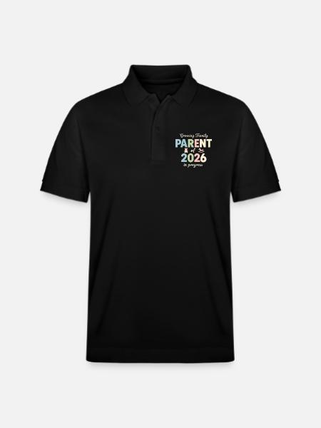 Growing Family – Parent of 2026 - Stanley/Stella Unisex Organic Polo Shirt PREPSTER - black