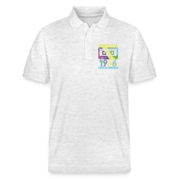 Originalkassette von 1966 60th Anniversary 60 Year Tee - Stanley/Stella Unisex Bio-Poloshirt PREPSTER - Weiß meliert - Vorne - Roxy (174cm) & Andy (188cm)