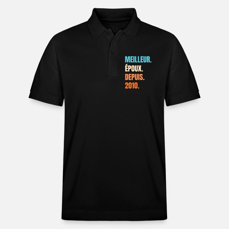 Bester Ehemann seit 2010 Geschenk-Ehemann - Stanley/Stella Unisex Bio-Poloshirt PREPSTER - Schwarz