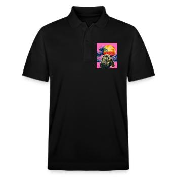 Döner Otter - Stanley/Stella Unisex Bio-Poloshirt PREPSTER - Schwarz - Vorne - Roxy (174cm) & Andy (188cm)