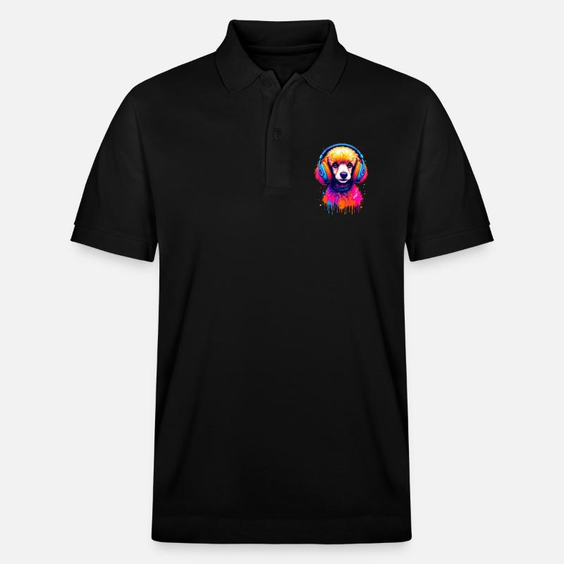 Caniche avec un casque - Polo PREPSTER bio Stanley/Stella Unisexe - noir