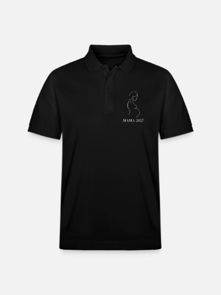 Mom 2027 Baby Bump Line Art - Stanley/Stella Unisex Organic Polo Shirt PREPSTER - black