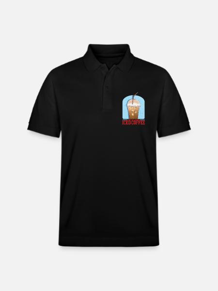 Iced Coffee | Coffee Lover Gift - Stanley/Stella Unisex Organic Polo Shirt PREPSTER - black