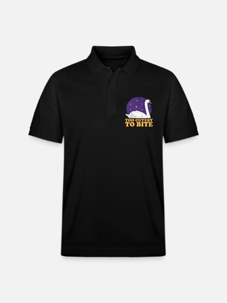 Swan Lover Swans Gift - Stanley/Stella Unisex Organic Polo Shirt PREPSTER - black