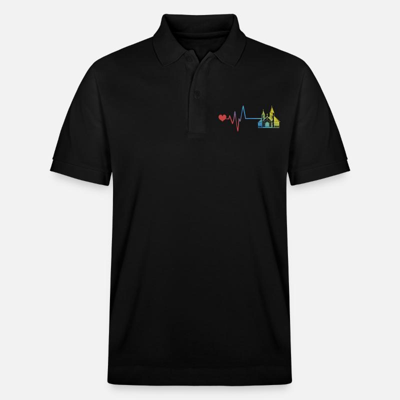 Kirche Puls Herzschlag - Stanley/Stella Unisex Bio-Poloshirt PREPSTER - Schwarz