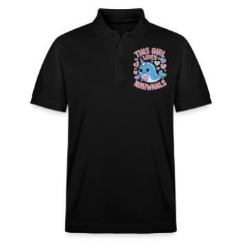Narwal Spruch Narwale Lustiges Narwal Geschenk - Stanley/Stella Unisex Bio-Poloshirt PREPSTER - Schwarz - Vorne - Roxy (174cm) & Andy (188cm)