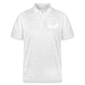"I Hate People" - Outdoor Adventure: Camper Design - Stanley/Stella Unisex Organic Polo Shirt PREPSTER - heather white - Front - Roxy (174cm) & Andy (188cm)