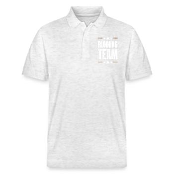 Running Team - Stanley/Stella Unisex Organic Polo Shirt PREPSTER - heather white - Front - Roxy (174cm) & Andy (188cm)