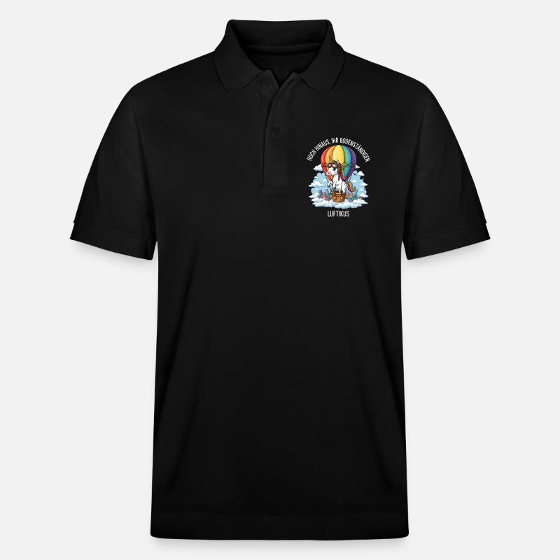 Luftikus-Einhorn - Stanley/Stella Unisex Bio-Poloshirt PREPSTER - Schwarz