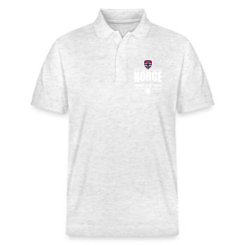 NORWAY - NORGE VIKINGS GLORY - Stanley/Stella Unisex Organic Polo Shirt PREPSTER - heather white - Front - Roxy (174cm) & Andy (188cm)