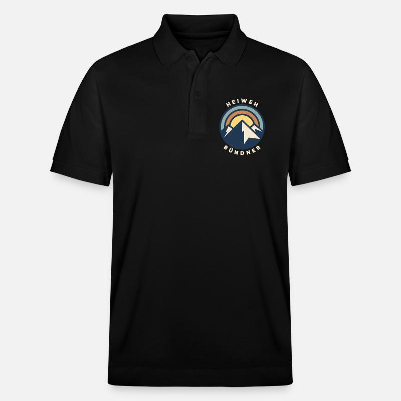 Heiweh Bündner - Stanley/Stella Unisex Bio-Poloshirt PREPSTER - Schwarz