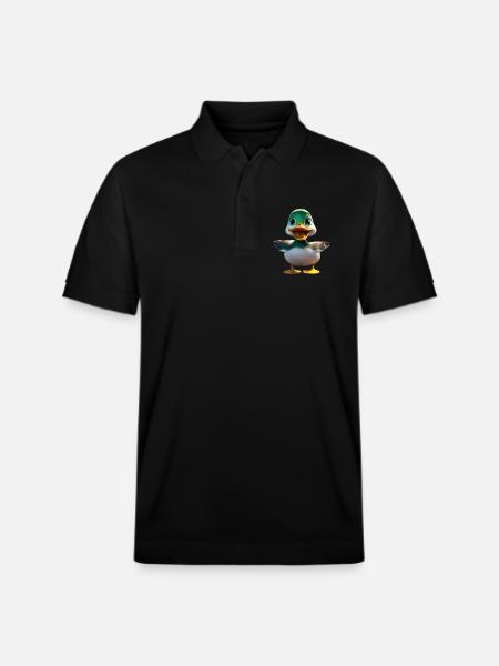 Green Head Duck Mascot - Stanley/Stella Unisex Organic Polo Shirt PREPSTER - black
