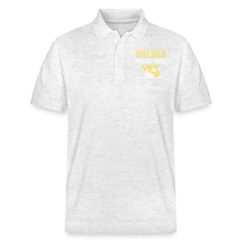 Welder Hourly Rate - Stanley/Stella Unisex Organic Polo Shirt PREPSTER - heather white - Front - Roxy (174cm) & Andy (188cm)